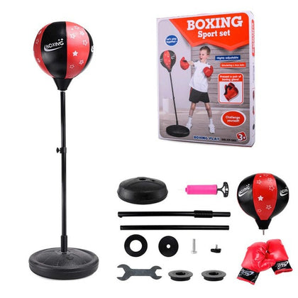 ZOOBOO Adjustable Fitness Boxing Punch Pear Speed Ball Relaxed Boxing Punching Bag Speed Bag Children+Glove+Pump+Base+ Poles