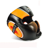 Hot Full-Covered Boxing Helmet Muay Thai PU Leather Training Sparring Boxing Headgear Gym Equipment Taekwondo Head Guard