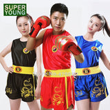 Kick Boxing Training Uniform Men Women MMA Shirt Muay Thai Shorts Boy Girl Children Sanda Grappling Kids Fight Wear Clothes Suit