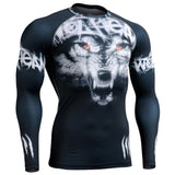 men boxing jersey shirt long sleeve skulls printing tops clothes 3d sublimation printed slim fit clothing for gym exercise