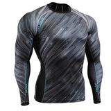 men boxing jersey shirt long sleeve skulls printing tops clothes 3d sublimation printed slim fit clothing for gym exercise