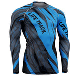 men boxing jersey shirt long sleeve skulls printing tops clothes 3d sublimation printed slim fit clothing for gym exercise
