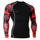 men boxing jersey shirt long sleeve skulls printing tops clothes 3d sublimation printed slim fit clothing for gym exercise