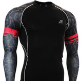 men boxing jersey shirt long sleeve skulls printing tops clothes 3d sublimation printed slim fit clothing for gym exercise