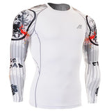 men boxing jersey shirt long sleeve skulls printing tops clothes 3d sublimation printed slim fit clothing for gym exercise