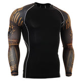 men boxing jersey shirt long sleeve skulls printing tops clothes 3d sublimation printed slim fit clothing for gym exercise
