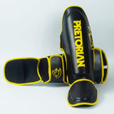 PRETORIAN Top Brand PU Leather MMA Shin Instep Guard Leg Pads Thai Boxing Training Protective Gear Kickboxing Ankle Protector