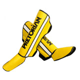 PRETORIAN Top Brand PU Leather MMA Shin Instep Guard Leg Pads Thai Boxing Training Protective Gear Kickboxing Ankle Protector