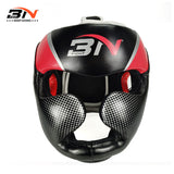 S/M/L/XL Full-Covered Boxing Helmet Muay Thai PU Leather Training Sparring Boxing Headgear Gym Equipment Taekwondo Head Guard