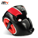 S/M/L/XL Full-Covered Boxing Helmet Muay Thai PU Leather Training Sparring Boxing Headgear Gym Equipment Taekwondo Head Guard