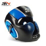 S/M/L/XL Full-Covered Boxing Helmet Muay Thai PU Leather Training Sparring Boxing Headgear Gym Equipment Taekwondo Head Guard