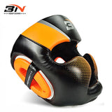 S/M/L/XL Full-Covered Boxing Helmet Muay Thai PU Leather Training Sparring Boxing Headgear Gym Equipment Taekwondo Head Guard